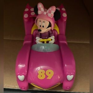 Disney Minnie Mouse Pink and Yellow Racing Car push car only